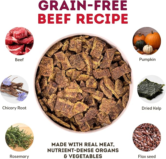 Only Natural Pet MaxMeat Holistic Air Dried Dry Dog Food - All Natural, High Protein, Grain Free and Limited Ingredient - Made with Real Meat - Beef with Pumpkin & Parsley 2 lb