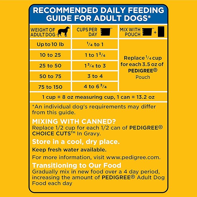 Pedigree Complete Nutrition Adult Dry Dog Food Roasted Chicken, Rice & Vegetable Flavor Dog Kibble, 3.5 lb. Bag (Pack of 4)