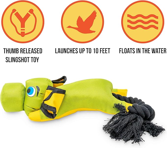 Hyper Pet Flying Series Fetching Dog Toys – Pig Interactive Dog Toy Slingshots Up To 40 ft – Floats on Water