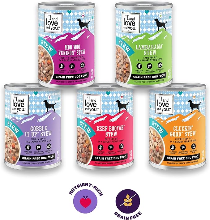 I AND LOVE AND YOU Wet Dog Food - Lambarama Stew - Lamb Recipe, Grain Free, Filler Free 13oz can, 12pk