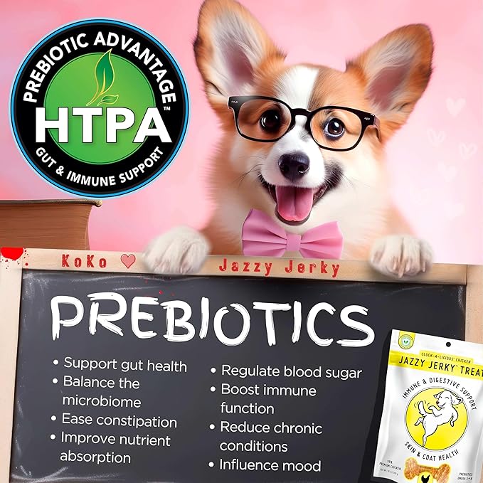 Canine Wellness Jazzy Jerky Treats, Cluck-A-Licious Chicken with Prebiotics for Gut & Immune Health, Omega 3s & 6s for Skin & Coat Health, Made in The USA, 10 oz
