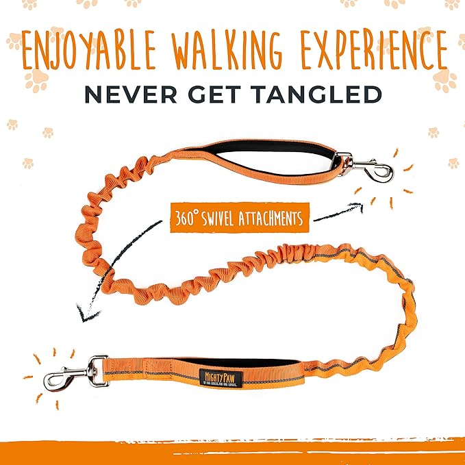 Mighty Paw Hands Free Dog Leash | Bungee Waist Leash for Dog Walking. Dog Running Leash Hands Free. Hands Free Leash for Large Dogs, Medium & Small Dogs. Dog Leash Waist Belt (36" - 48") Up To 150 lbs