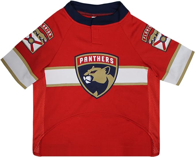 Pets First NHL Florida Panthers Jersey for Dogs & Cats, Medium. - Let Your Pet Be A Real NHL Fan!
