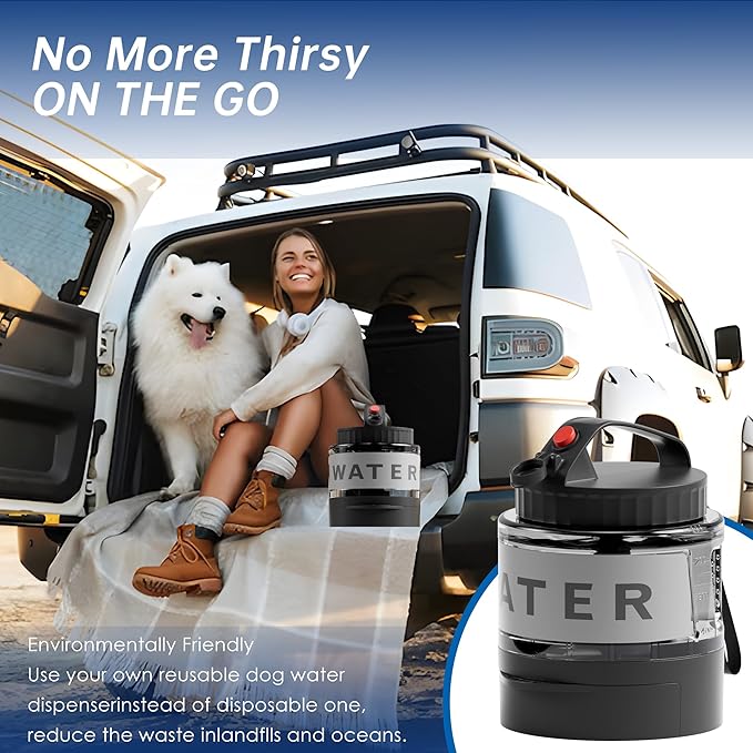 Dog Travel Water Bottle 54OZ, Travel Water Bowl for Dogs Portable Dog Water Dispenser for Outdoor Hiking,Camping, Road Trips, Dog Park Large Capacity Dog Travel Accessories BPA Free