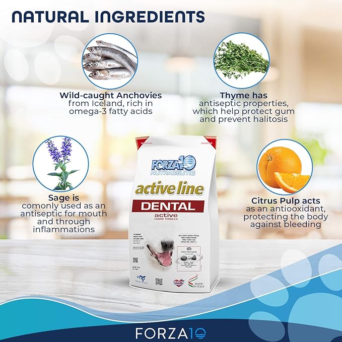 Forza10 Active Oral Care Dry Dog Food, Dog Dental Care, Dog Breath Freshener Dog Plaque Veterinarian Recommended No Prescription 18 Pound, Adult Dogs