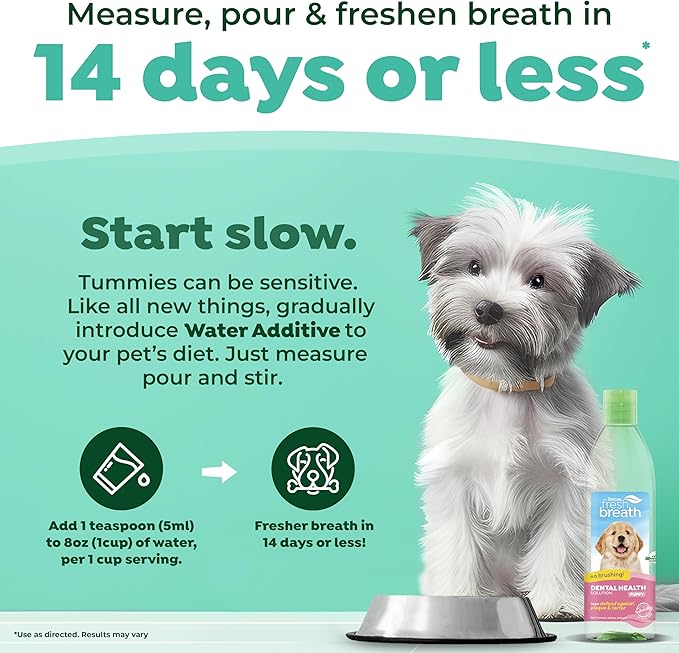 TropiClean Fresh Breath for Puppy Breath | Breath Freshener | Puppy Dental Care Made Easy | Puppy Mouthwash | Made in the USA | 16 oz.