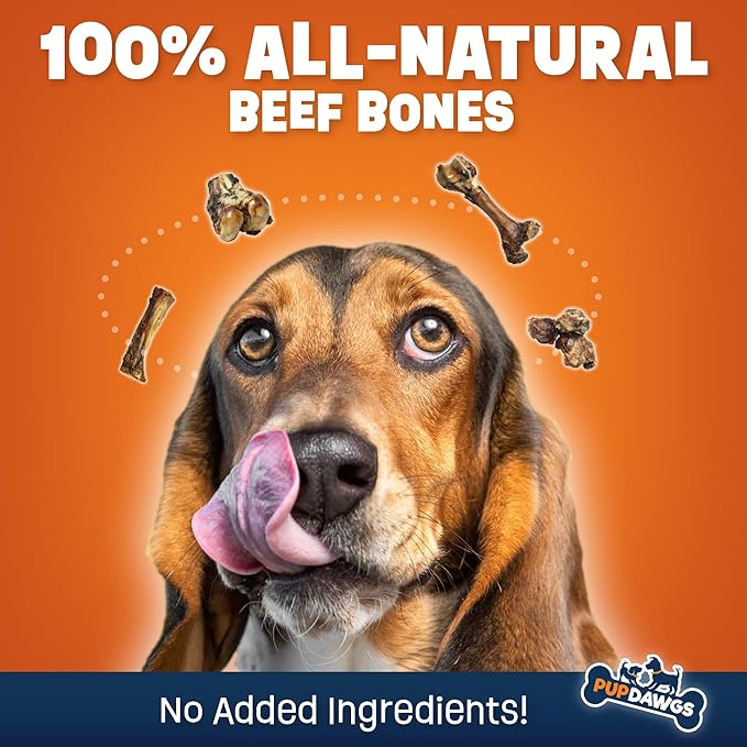 Dog Bones for Aggressive Chewers | 7-8" Hickory Smoked Flavor Beef Shank Bones | Dog Bones for Medium Dog | All Natural Dog Bone Treats Made in The USA - Individually Wrapped (3 Piece Pack)