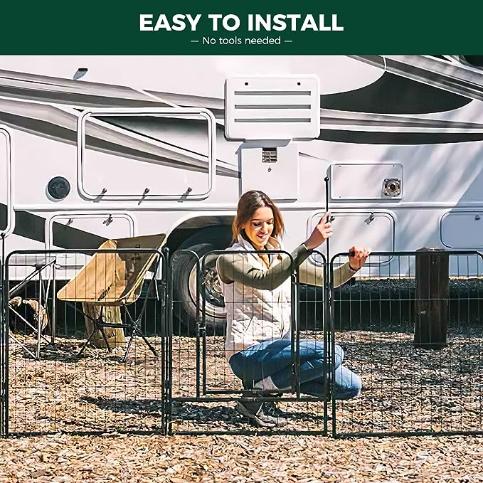 FXW Rollick Dog Playpen for Yard, RV CampingâPatented, 40 inch 48 Panels