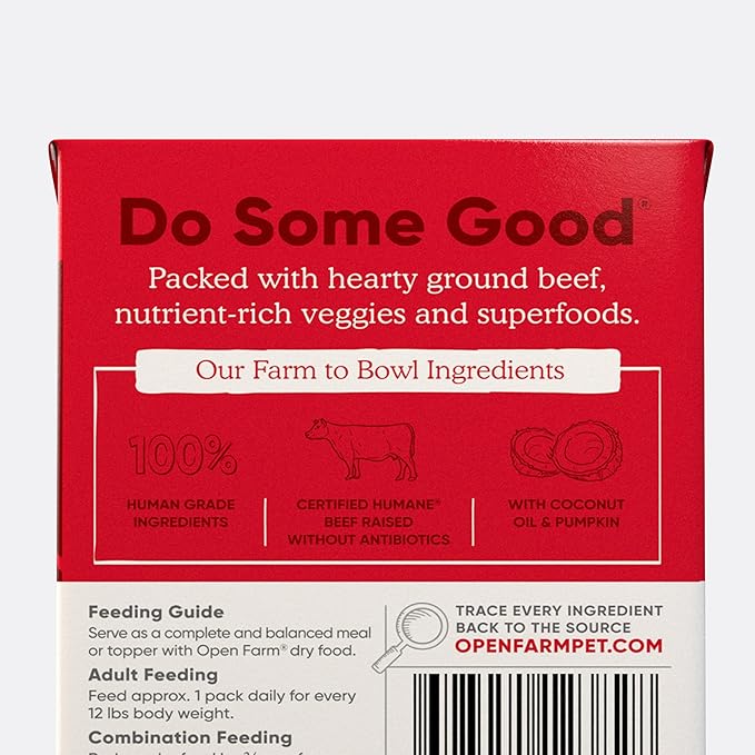 Open Farm Grass-Fed Beef Rustic Stew Wet Dog Food, Grain-Free Meal or Food Topper with Responsibly Sourced Meat and Superfoods without Artificial Ingredients, Pack of 12, 12.5 Oz each