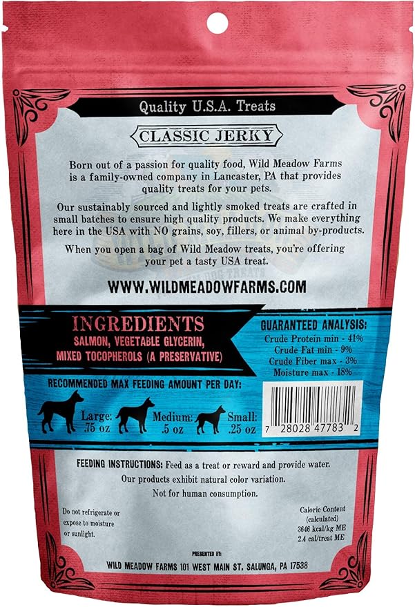 Wild Meadow Farms - Classic Salmon Minis, Soft Jerky Training Treats for Dogs, Grain-Free, All-Natural & Perfectly Sized for Training, High-Value Rewards in a Convenient 3.5 Ounce Pouch