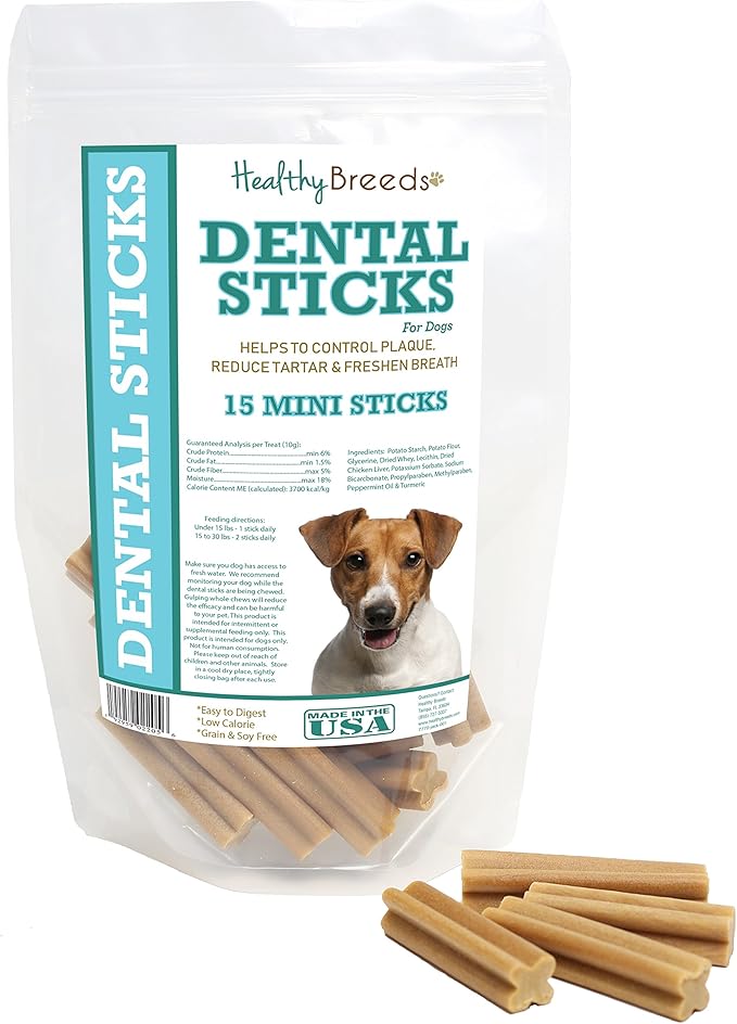 Healthy Breeds Jack Russell Terrier Dental Sticks Minis 15 Count