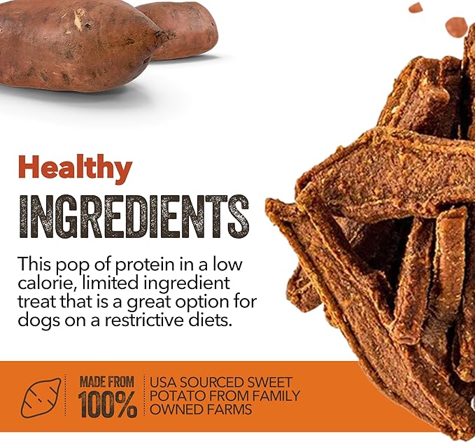 Gaines Family Farmstead Sweet Potato & Salmon Fillets for Dogs, All-Natural, Grain-Free, Healthy Dog Treats for All Ages & Breeds, Made in USA, 8 oz