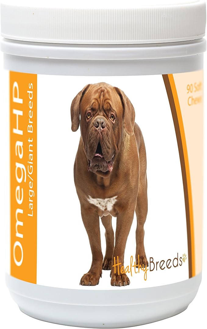 Healthy Breeds Dogue de Bordeaux Omega HP Fatty Acid Skin and Coat Support Soft Chews 90 Count