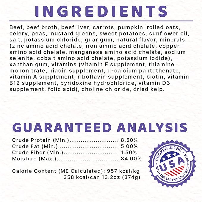 Halo Adult Wet Dog Food, Beef Recipe in Broth, Great as Nutritious Meals or Healthy Dog Food Toppers, 13.2 oz Dog Food Can (Pack of 6)