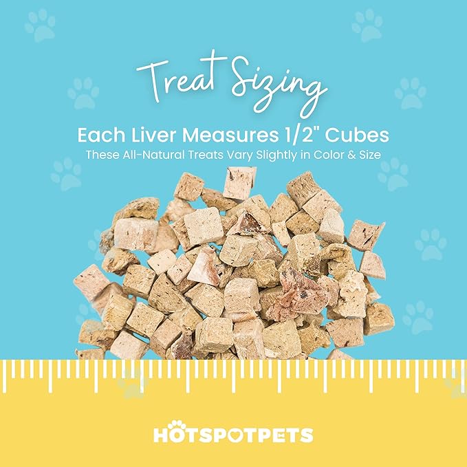 hotspot pets Freeze Dried Beef Liver Treats for Cats & Dogs - 1LB BIG BAG- Single Ingredient All Natural Grain-Free Beef Liver- Perfect for Training, Topper or Snack - Made in USA - (Beef Liver)