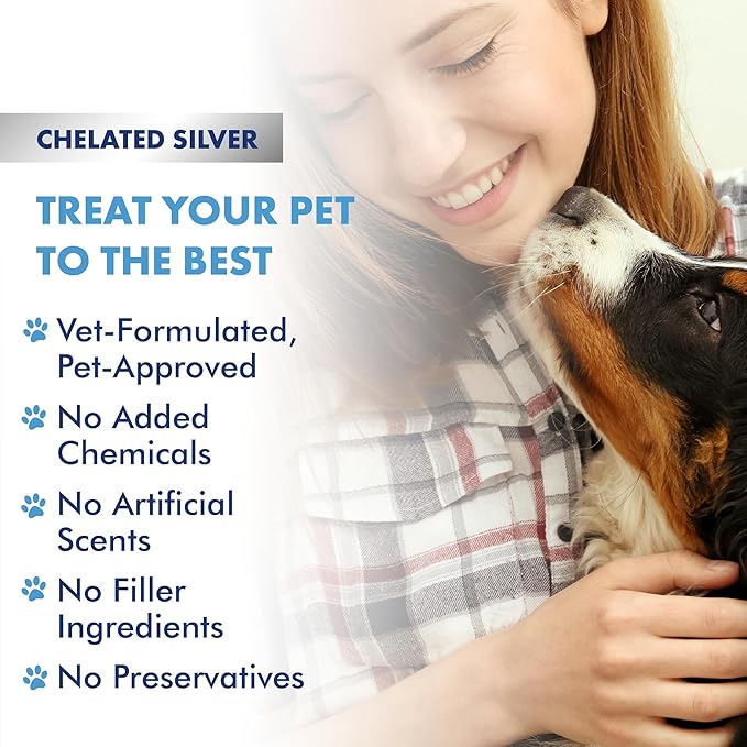 PetSilver Natural Ear Wash Flush with Patented Chelated Silver Formula, Cat and Dog Ear Cleaner and Treatment, Sooth and Clean Itchy and Inflamed Ears, Easy to Use, Made in USA, 4 oz.