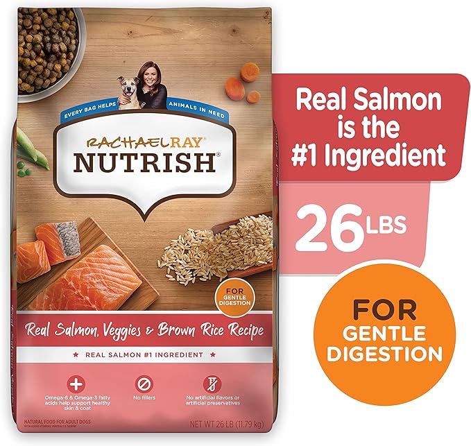 Rachael Ray Nutrish Salmon Dry Dog Food, 26 Pound Bag