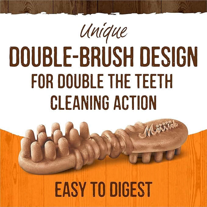 Merrick Fresh Kisses Natural Dental Chews, Treats Infused with Pumpkin and Cinnamon for Medium Dogs 25-50 Lbs - 5 oz. Pouch