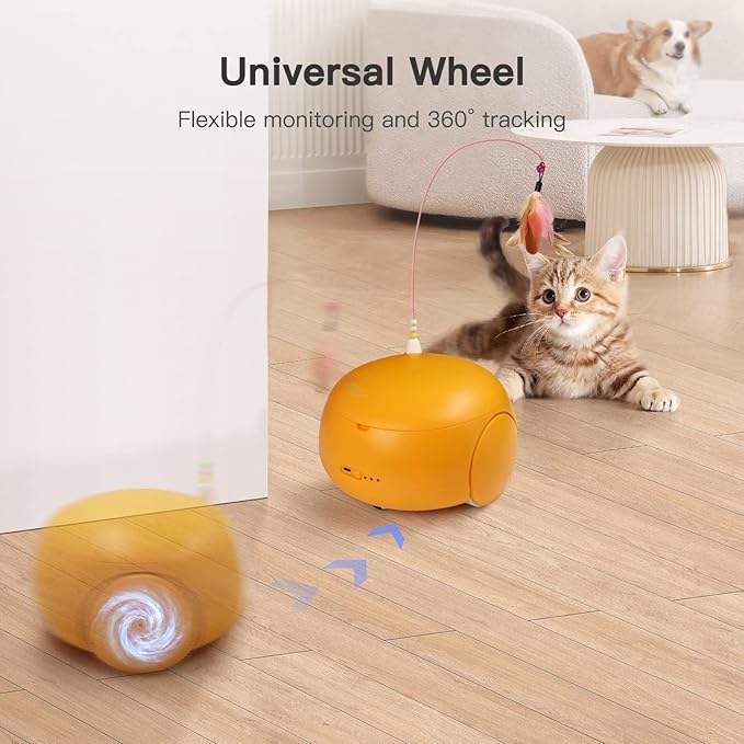 Pet Camera Treat Dispenser, Cat Dog Camera, Automatic Pet Feeder with App Remote Control, 2 Way Audio, 1080P HD Mobile Camera with Night Vision, Interactive Replaceable Cat Teaser