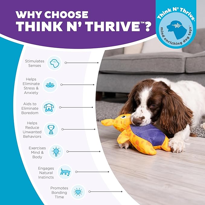 Outward Hound Nina Ottosson Puzzle Palz Interactive Plush Dog Puzzle Dog Enrichment Toys, Plush, Squeaky, Giraffe, Yellow
