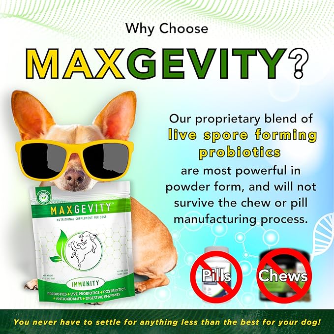 MAXGEVITY Digestive and Immune Support Meal Topper with Superfoods, Live Probiotics, Pre & Postbiotics, Digestive Enzymes, and Antioxidants, Up to 90-Day Supply