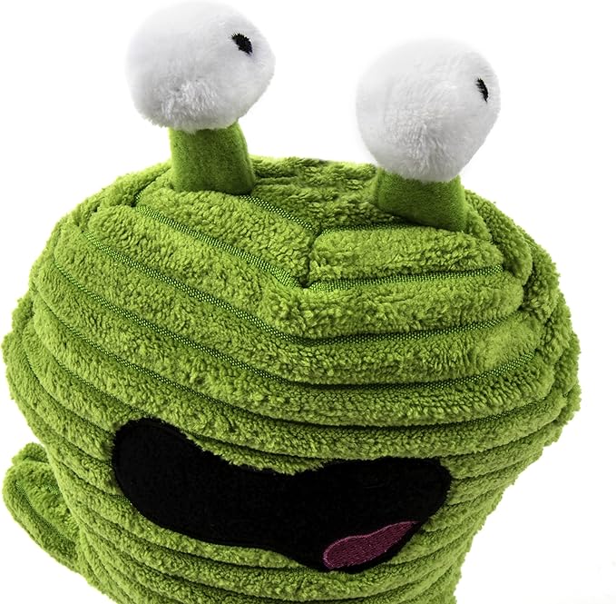 goDog PlayClean Germs Squeaky Plush Dog Toy with Odor-Eliminating Essential Oils, Chew Guard Technology - Green, Small