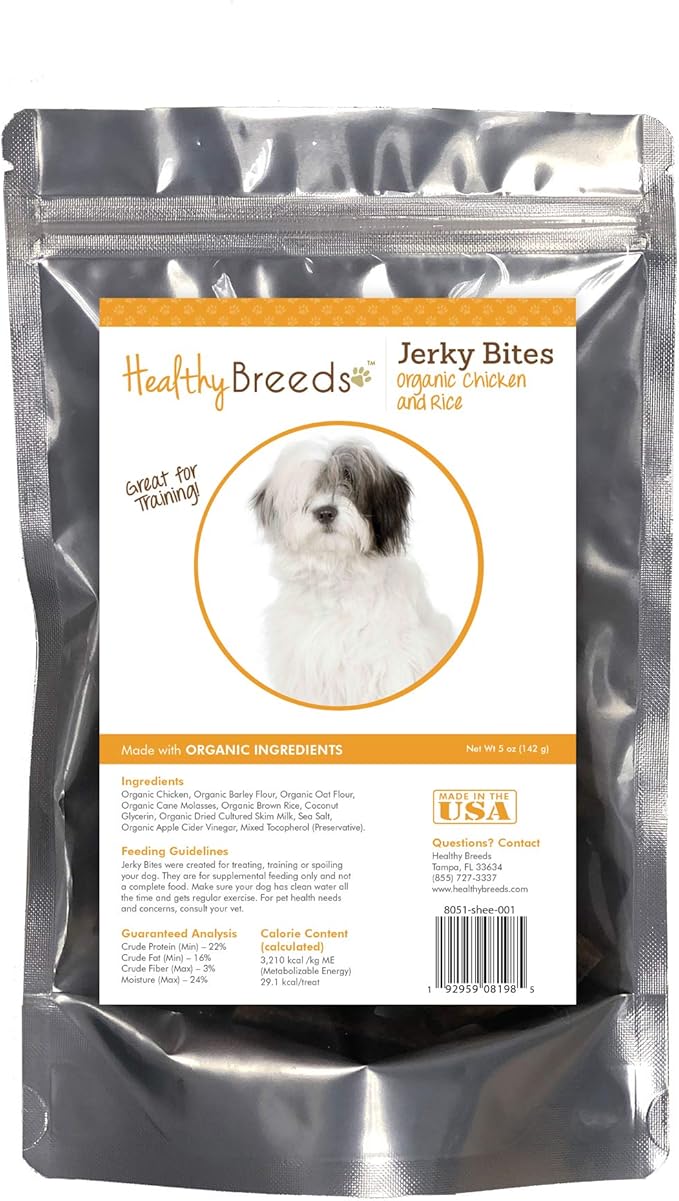 Healthy Breeds Old English Sheepdog Jerky Bites Chicken & Rice Recipe Dog Treats 5 oz