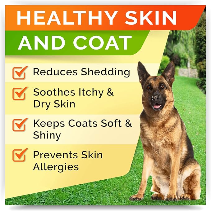 StrellaLab Fish Oil Omega 3 Treats for Dogs (180 Treats) - Allergy & Itch Relief - Skin & Coat Supplement - Joint Health - Wild Alaskan Salmon Oil - Shedding, Itchy Skin Relief - Omega 3 6 9 - EPA&DHA