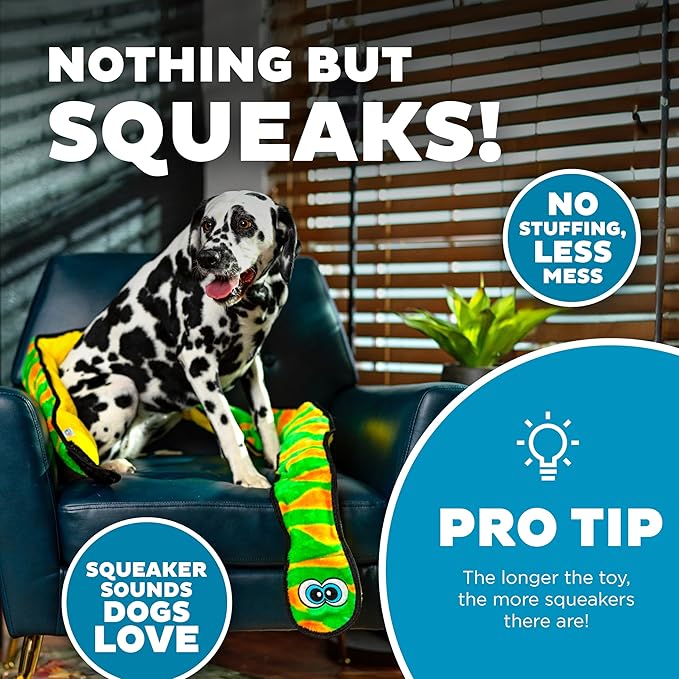 Outward Hound Durablez Green Snake Plush Dog Toy, XXL