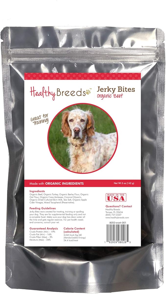Healthy Breeds English Setter Jerky Bites Beef Recipe Dog Treats 5 oz