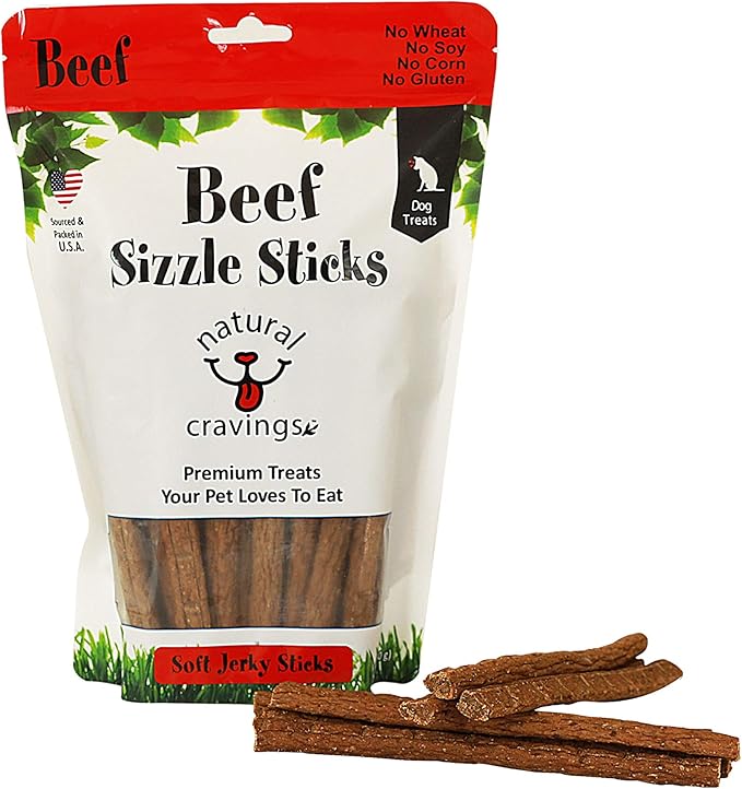 Sizzle Sticks Jerky Dog Treats | 12 oz. Bag | Product of USA - Smells Great | Beef
