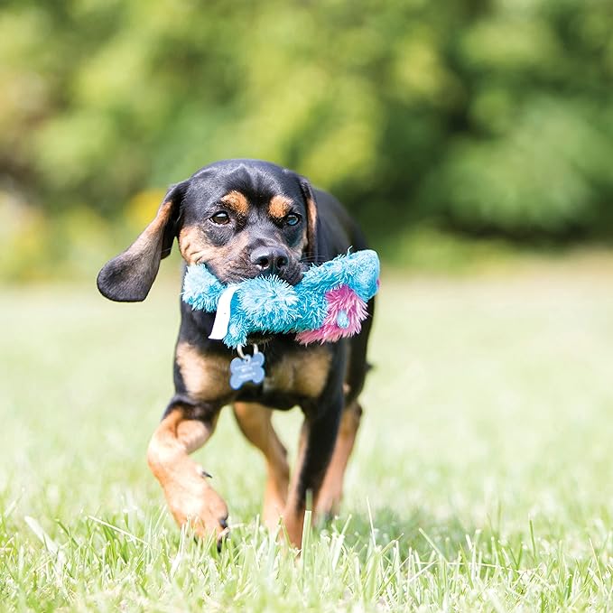 KONG Cozie Marvin The Moose and 3 SqueakAir Balls - Fun, Interactive Dog Toys - Balls for Fetch & Soft, Sturdy Toy for Indoor Play - for Medium Dogs