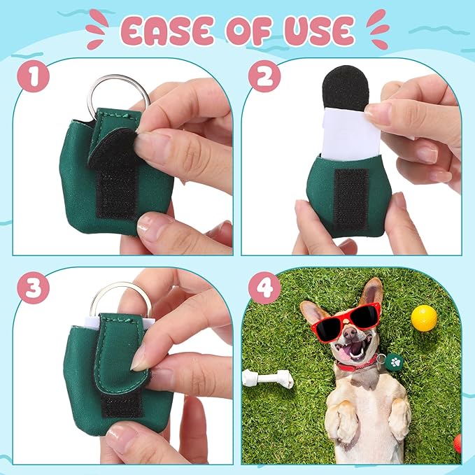 20 Pcs Dog Tag Silencer with Rings Portable Quiet Dog Tag Holder Soundless Dog Tag Cover Dog ID Tags Dog Tag Bag Protector for Dogs Cats Pets, White Paw Style