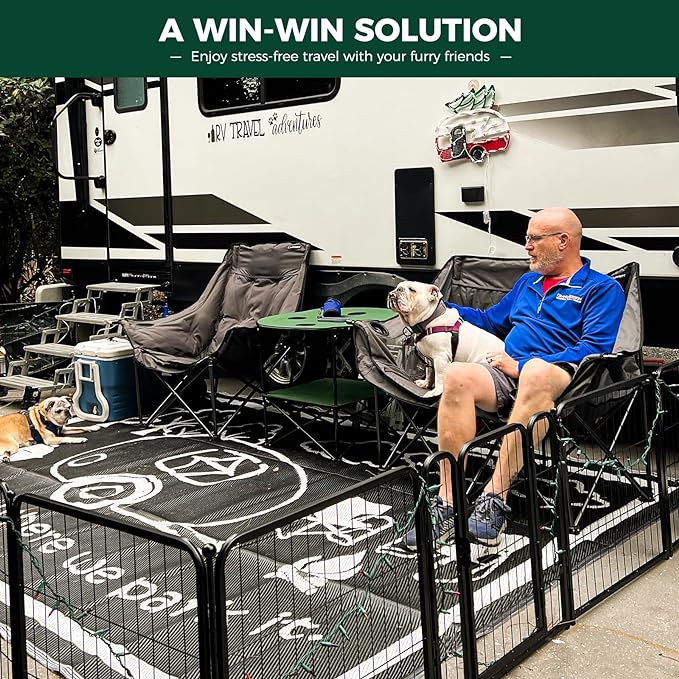 FXW Rollick Dog Playpen for Yard, RV CampingâPatented, 24 inch 48 Panels