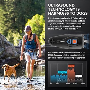 Ultrasonic Dog Bark Deterrent,Rechargeable Anti Bark Device for Dogs, 33 Ft Remote Anti Barking Control Device with Training & Deterrent Modes