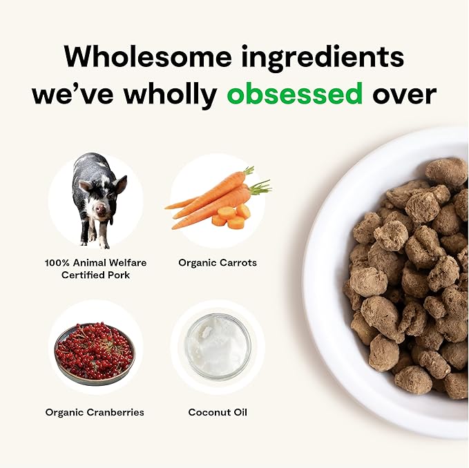 Open Farm Freeze Dried Raw Dog Food, Humanely Raised Meat Recipe with Non-GMO Superfoods and No Artificial Flavors or Preservatives, Farmer's Table Pork Freeze Dried - 22oz