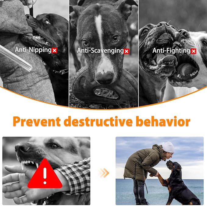 Mayerzon Pitbull Muzzle, Basket Muzzle for Medium Large Sized Dogs to Prevent Biting Scavenging Chewing, Soft Rottweiler Muzzle for Walking Training, Allow to Pant Drink, Lightweight and Sturdy
