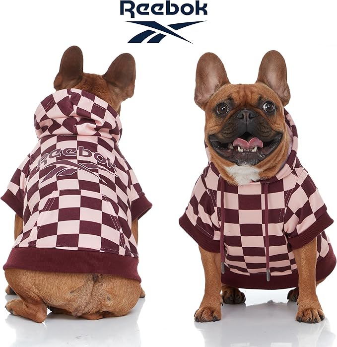 Reebok Dog Hoodie – Fleece Dog Sweater with Leash Hole, Cold Winter Dog Sweatshirt for Small Medium and Large Dogs, Premium Dog Fall Sweater Pullover Hoodie, Cozy Warm Perfect Dog Christmas Outfit