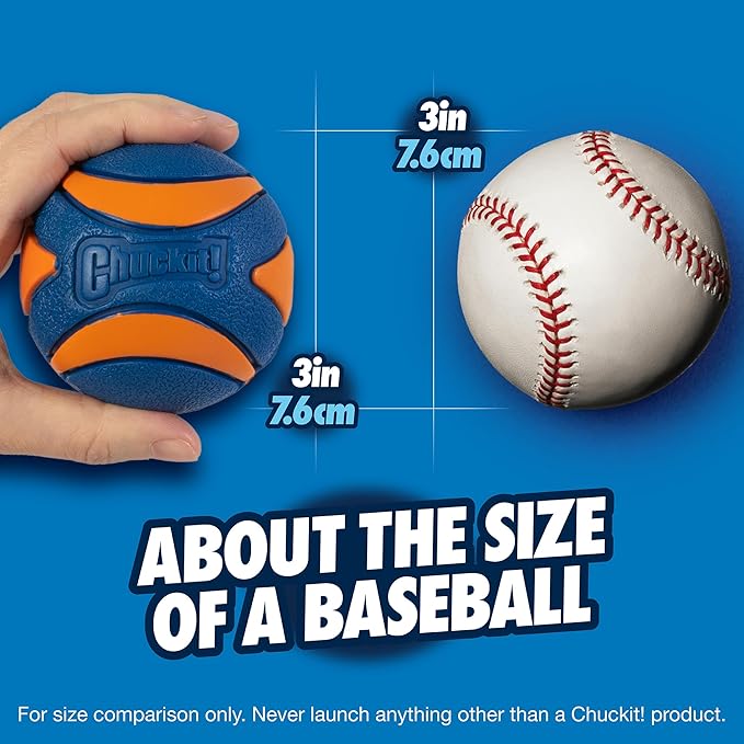 Chuckit Ultra Squeaker Ball Dog Toy, Large (3 Inch) 1 Pack, for Large Breeds