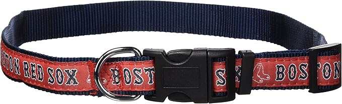 MLB Boston Red Sox Licensed PET COLLAR- Heavy-Duty, Strong, and Durable Dog Collar. Available in 29 Baseball Teams and 4 Sizes