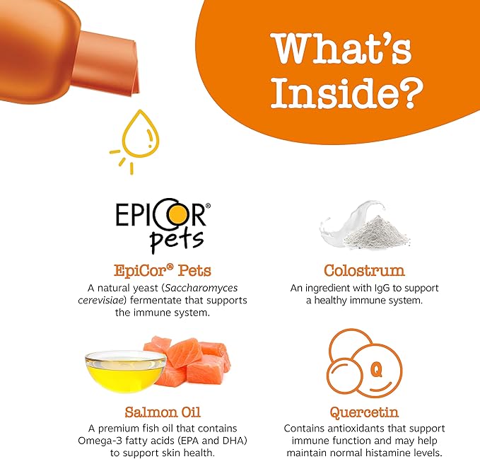 Zesty Paws Allergy & Immune Flavor Infusions for Dogs - with Omega 3 Salmon Oil for Sensitive Skin, EpiCor Pets, Colostrum & Quercetin - Supports Seasonal Allergies - Chicken Flavor - 16 fl oz