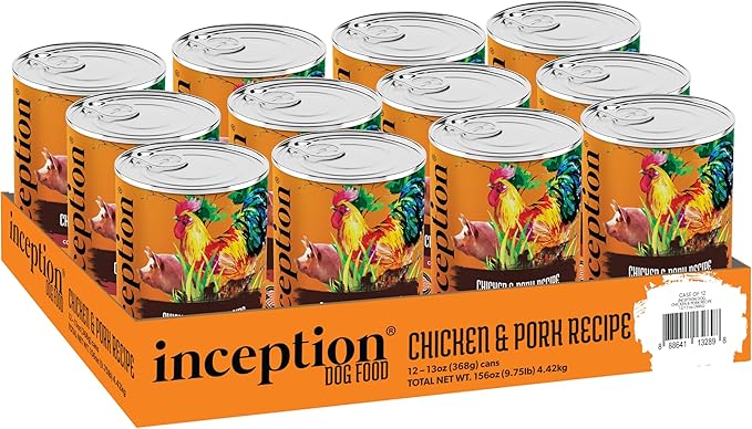 Inception® Wet Dog Food Chicken & Pork Meal Recipe – Complete and Balanced Dog Food – Legume Free Meat First Wet Dog Food – 12/13oz case