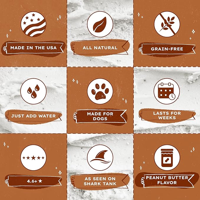 Ice Cream Mix for Dogs: Peanut Butter - Add Water and Freeze at Home, 4.65 oz Made in USA