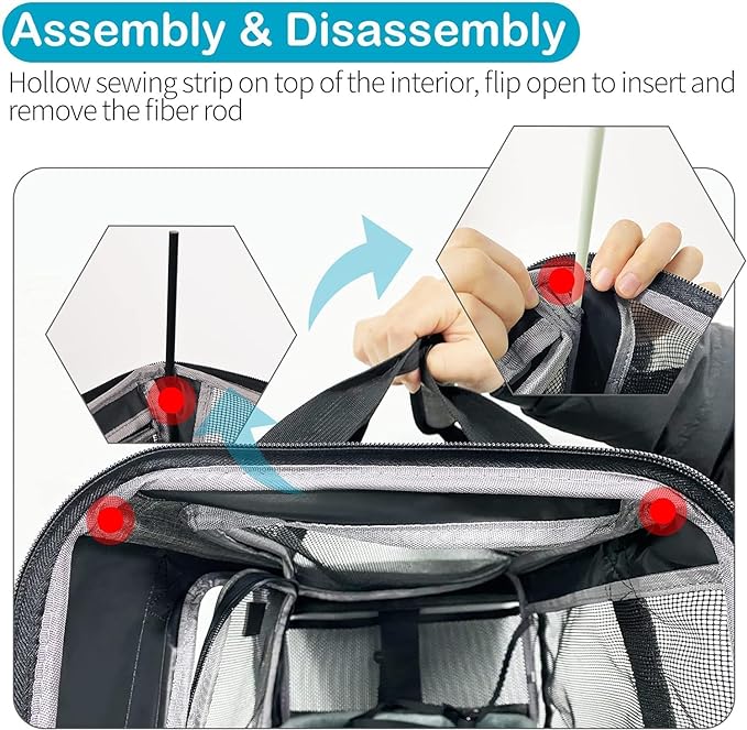 Dog Carriers for Small Dogs, Cat Carrier Travel, Expandable, Collapsible, 900D High density Oxford Cloth, Wear-Resisting, Anti Tearing, Reflective Tape,Safety Lock Zipper