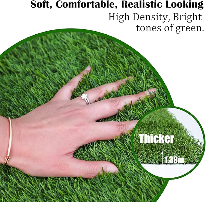 Large Dogs Artificial Grass Pee Pads, High Drain Puppy Potty Turf Training Tray, Pets Fake Grass Patch, 45" x 32"