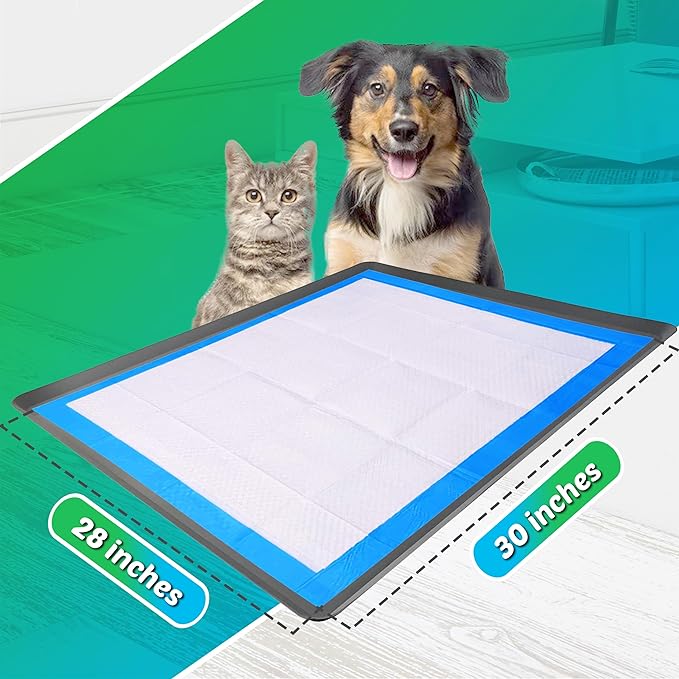 Skywin Dog Pad Holder Tray for 28 x 30 Inches Training Pad (Grey) – 1 Pack, Silicon Wee Wee Pad Holder, No Spill Pee Pad Holder for Dogs - Easy to Clean and Store Perfect for Dog Potty Tray