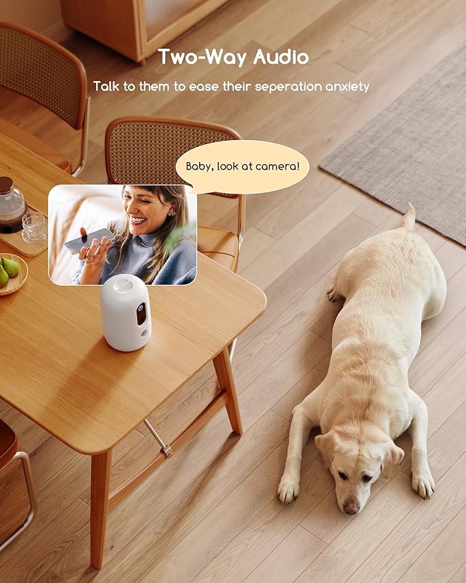 faroro 2K Pet Camera with Treat Dispenser, 5G WiFi Dog Camera with Speaker, Phone App, 2-Way Audio, Night Vision, Motion Alerts for Treat Tossing and Monitoring Your Pet Remotely