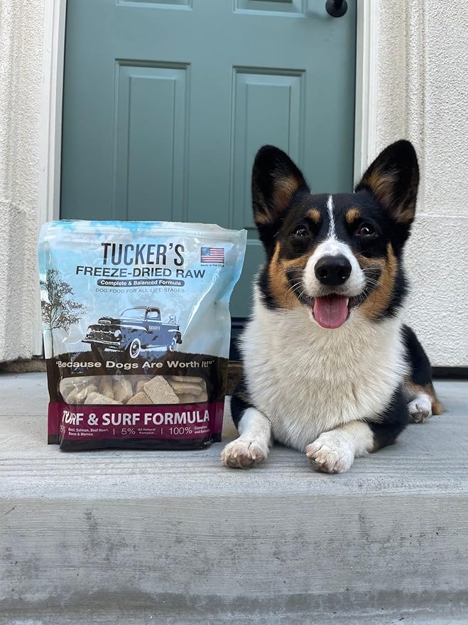 Tucker's Raw Frozen Freeze Dried Raw Dog Food, Turf & Surf Formula 14oz