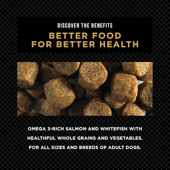 Adult Ocean Recipe (Salmon) All Natural, Slow Cooked Whole Grain Dry Dog Food for All Breeds and Sizes of All Life Stages - Made in The USA, 4 LB Bag
