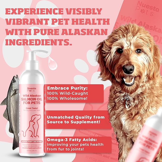 Pets 2-Pack Wild Alaskan Salmon Oil Blend for Dogs & Cats | Omega-3 Boost & Shed Defense | Enhances Coat & Skin, Allergy & Dandruff Relief | Coat Support and Treatment - 20 Fl Oz Total